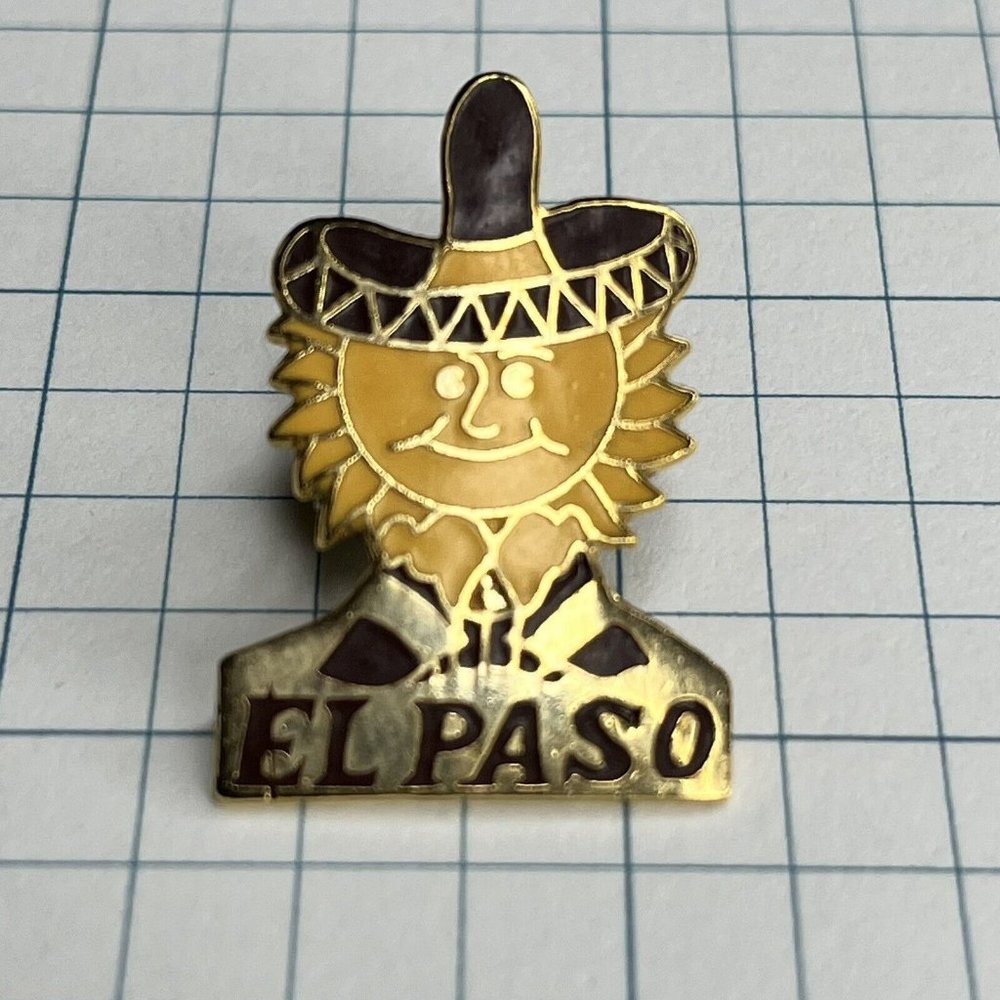 El Paso Texas Sun Sombrero Lapel Hat Pin - Picture 1 of 5